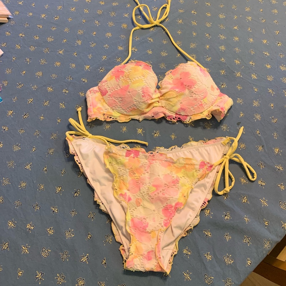 Victoria Secret Yellow/Watercolor Bikini